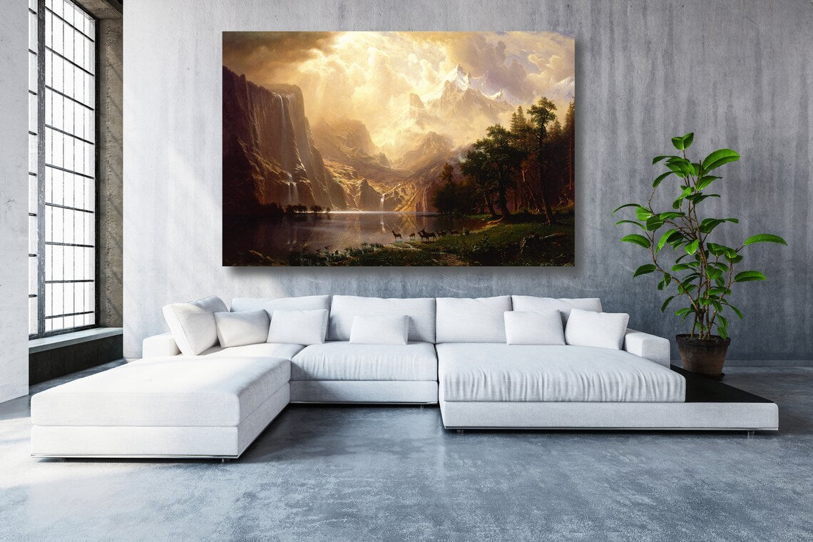 Albert Bierstadt, Among The Sierra UV Direct Aluminum Print Australian Made Quality