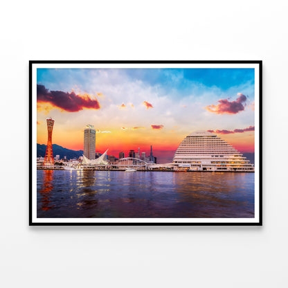 Skyline of Kobe with Evening Sky Home Decor Premium Quality Poster Print Choose Your Sizes