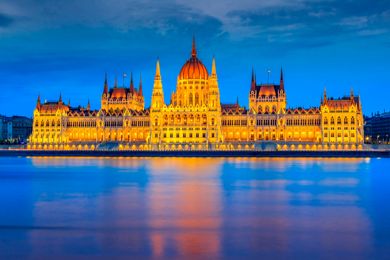 Parliament at Night Budapest Cityscape Hungary Europe Wall Art Decor 100% Australian Made