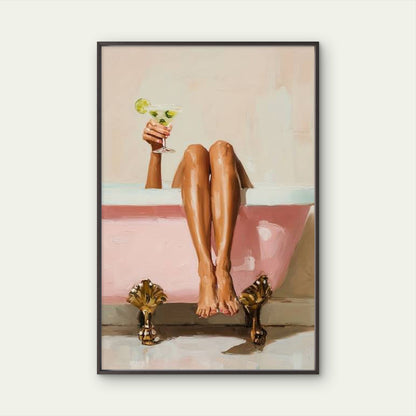 Fashionable Girl with a Martini Glass Fashion Home Decor Premium Quality Poster Print Choose Your Sizes - Bella Home Decor