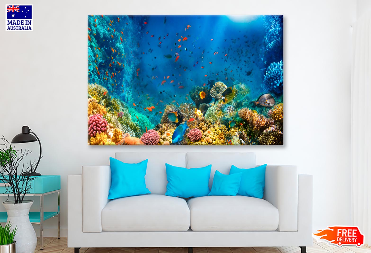 Underwater World Coral Fishes Of Red Sea Wall Art Decor 100% Australian Made - Bella Home Decor
