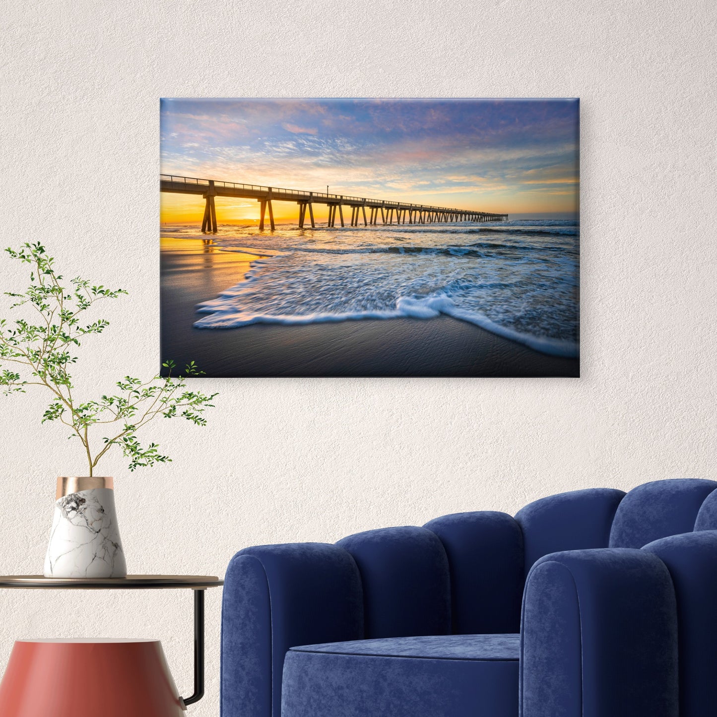 Sunrise Navarre Beach Fishing Pier Florida Wall Art Decor 100% Australian Made - Bella Home Decor