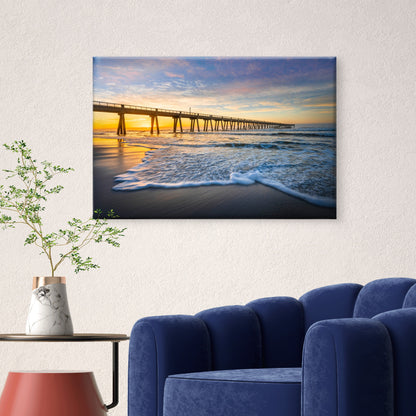 Sunrise Navarre Beach Fishing Pier Florida Wall Art Decor 100% Australian Made - Bella Home Decor