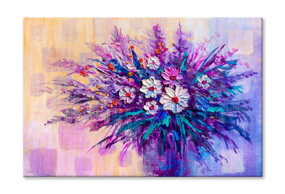 Flower Bouquet Painting Limited Edition High Quality Print Stretched Canvas None