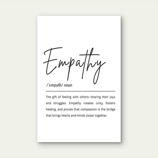 Empathy Definition Typography 60x90cm Metal Print Ready to Hang