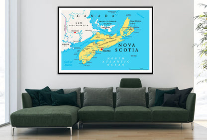 Atlantic Province of Canada Map Home Decor Premium Quality Poster Print Choose Your Sizes