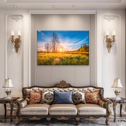 Morning Sun Golden Meadow Nature Wall Art Decor 100% Australian Made
