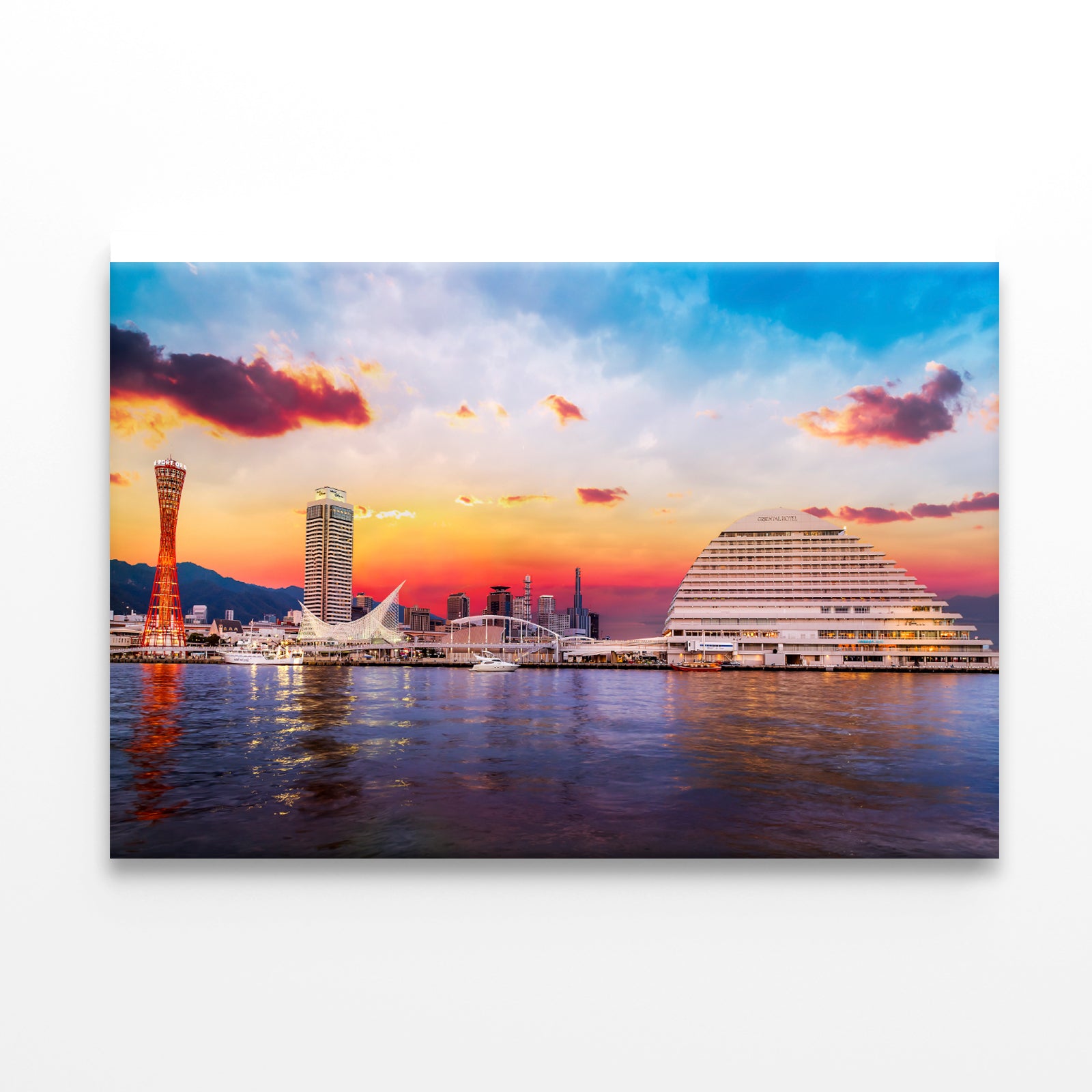Skyline of Kobe with Evening Sky Print 100% Australian Made - Bella Home Decor