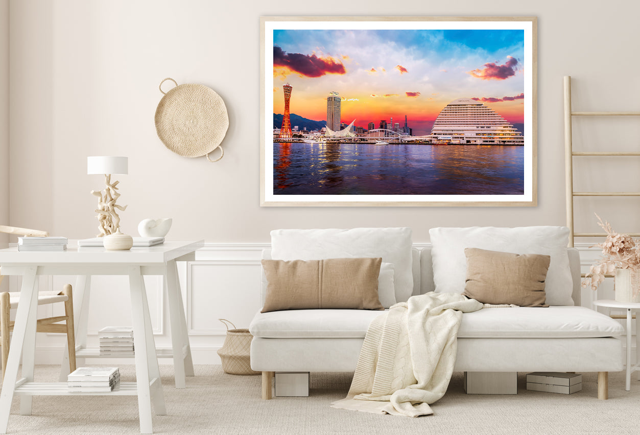 Skyline of Kobe with Evening Sky Home Decor Premium Quality Poster Print Choose Your Sizes