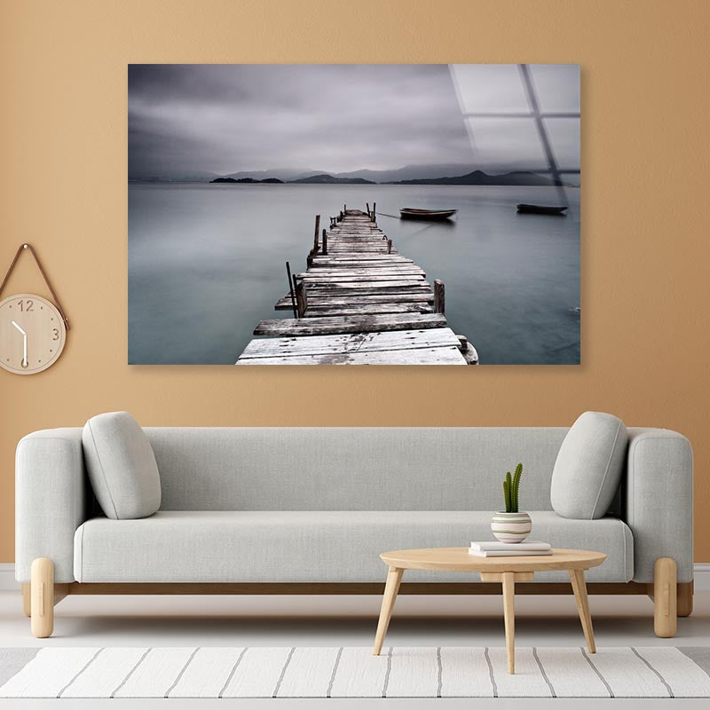 Look On Pier and Boat Acrylic Glass Print Tempered Glass Wall Art 100% Made in Australia Ready to Hang - Bella Home Decor