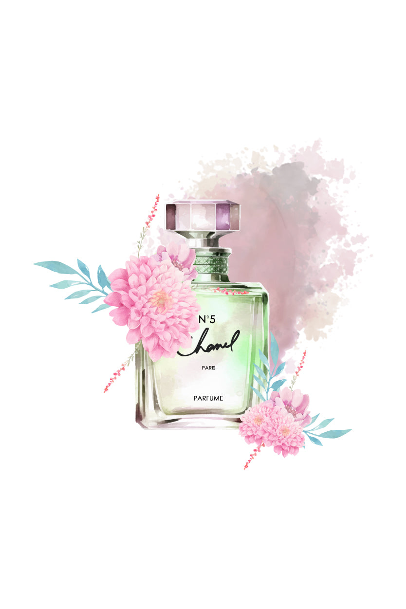 Luxury Perfume with Pink Roses Print 100% Australian Made