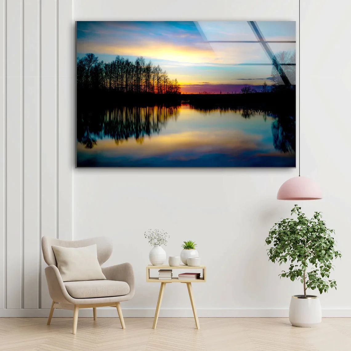 Lake & Forest Sunset UV Direct Aluminum Print Australian Made Quality