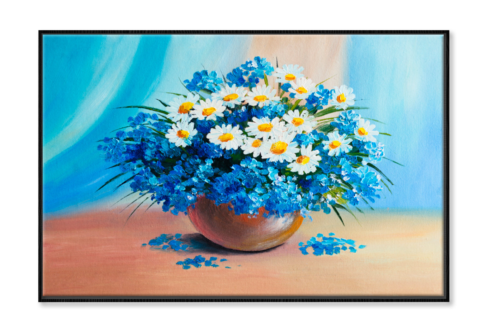 Still Life, A Bouquet Of Flowers Oil Painting Wall Art Limited Edition High Quality Print Canvas Box Framed Black