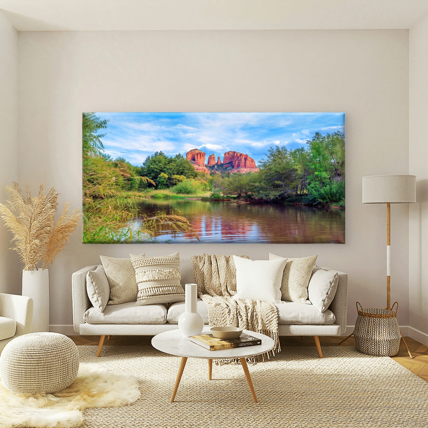 Cathedral Rock Creek Sedona Wall Art Canvas Office Home Room Framed 120x60cm