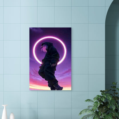 Neon Style Fashionable and Atmospheric 40x60cm Metal Print Ready to Hang - Bella Home Decor
