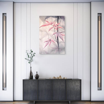 Abstract Watercolor Pink Japanese Maple 40x60cm Metal Print Ready to Hang