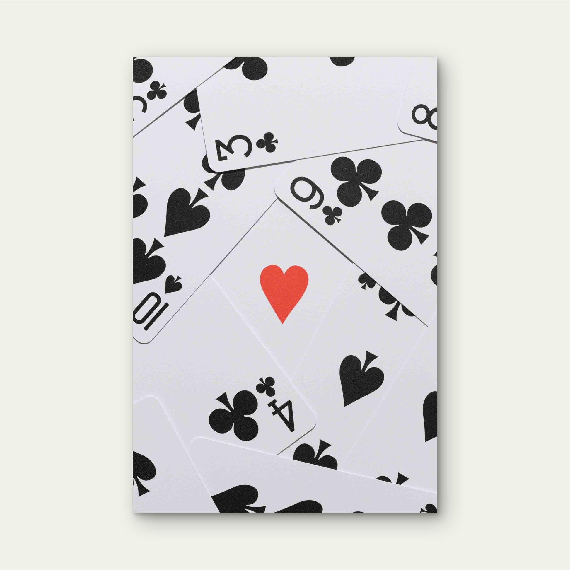 A Heart Amidst Spades And Clubs 60x90cm Metal Print Ready to Hang - Bella Home Decor
