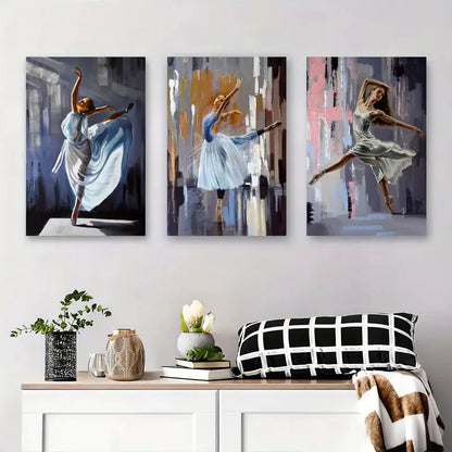 3pcs Bailarina De Ballet Metal Print Ready to Hang Art - Bella Home Decor