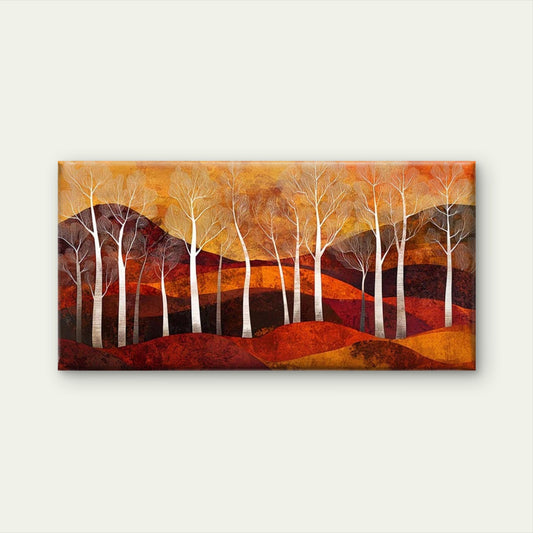 Design of Autumn Trees Wall Art Canvas Office Home Room Framed 120x60cm