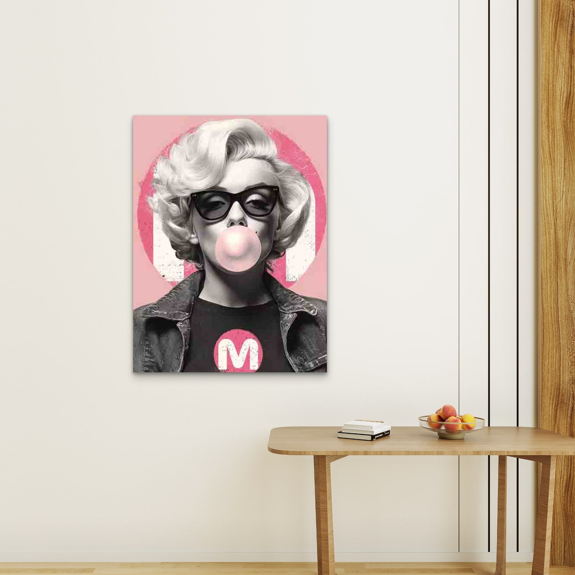 Marilyn Monroe Bubble Gum Fashion 60x90cm Metal Print Ready to Hang