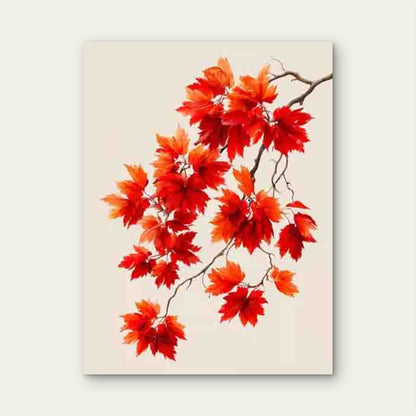 Autumn Maple Leaves - Nature-Themed 60x90cm Metal Print Ready to Hang - Bella Home Decor