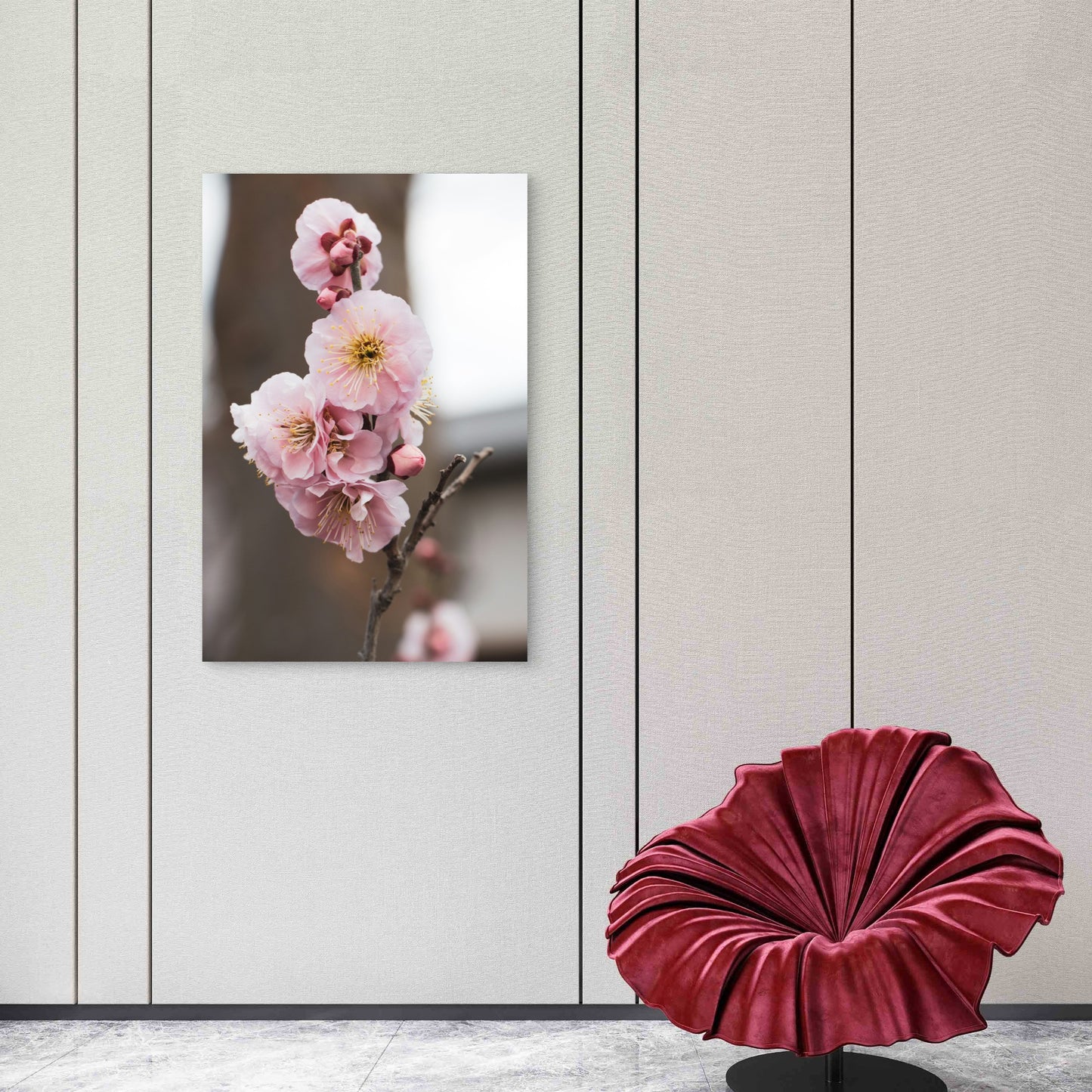 Cherry Blossoms In Japan 60x90cm Metal Print Ready to Hang