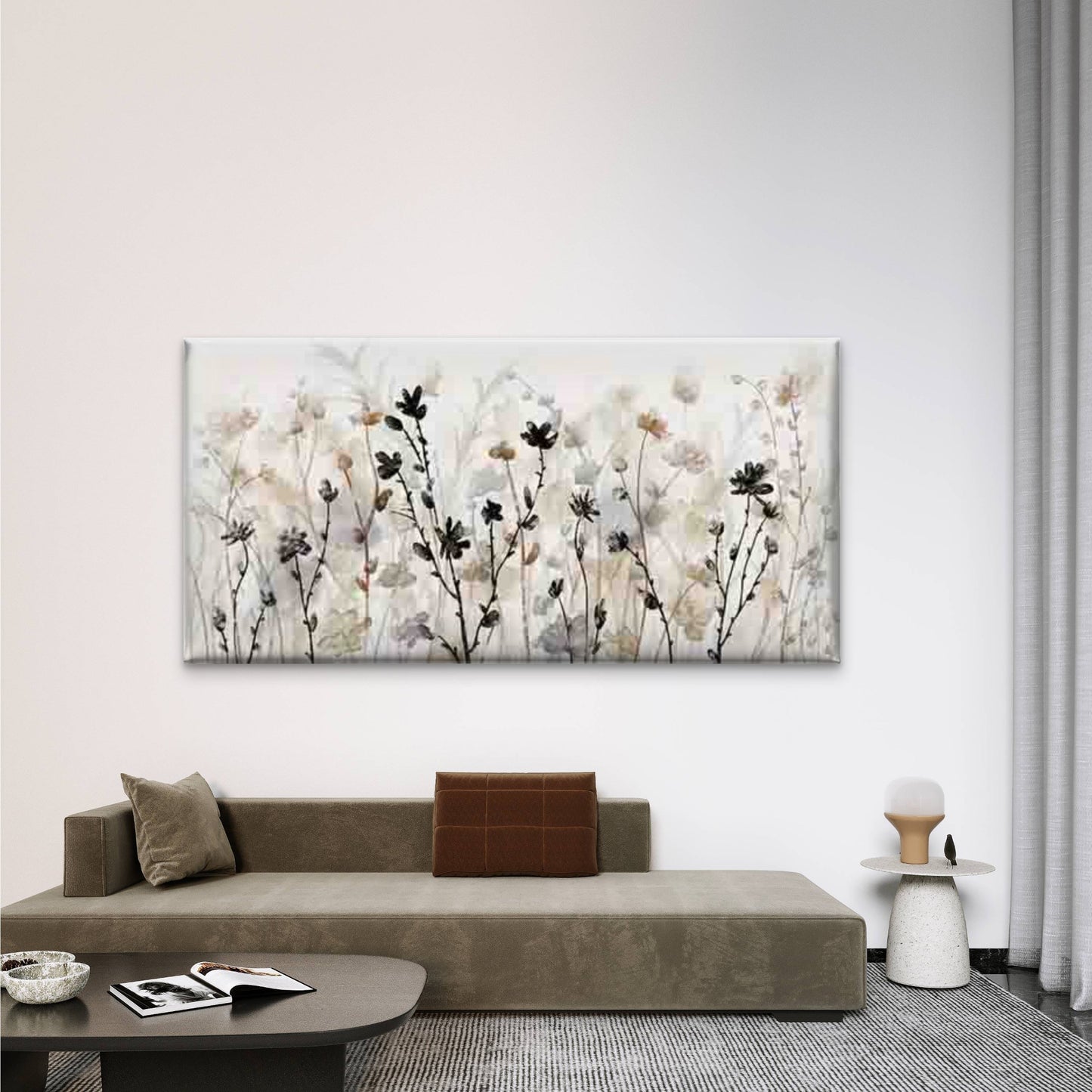 Watercolor Botanical Retro Wall Art Canvas Office Home Room Framed 120x60cm