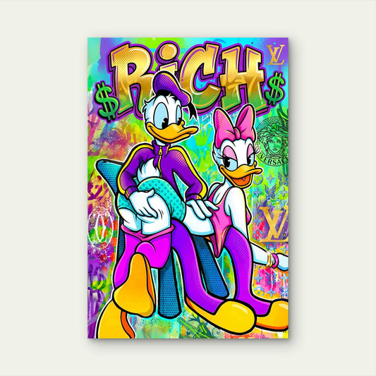 Neon Hustle Hypebeast Wealth 60x90cm Metal Print Ready to Hang