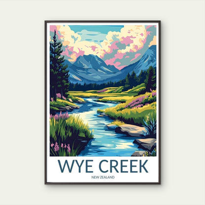 Winding Blue Stream Through Wye Creek Travel Poster Print Wall Art - Bella Home Decor
