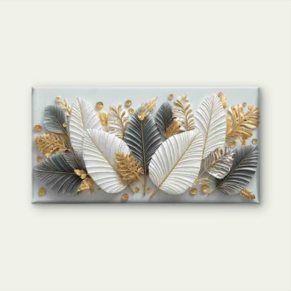 Golden And Colorful Leaves Wall Art Canvas Office Home Room Framed 120x60cm - Bella Home Decor