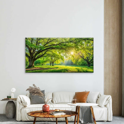 Sunshine Filtering Through TreesWall Art Canvas Office Home Room Framed 120x60cm