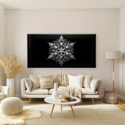 Elegant Snowflake Design Wall Art Canvas Office Home Room Framed 120x60cm