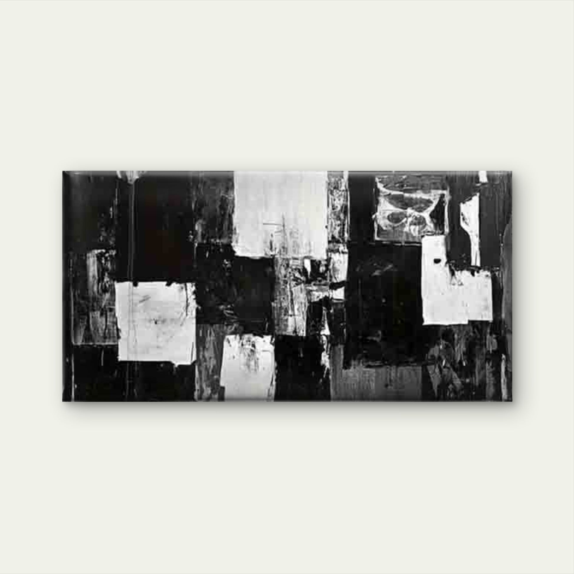 Abstract Black And White Wall Art Canvas Office Home Room Framed 120x60cm - Bella Home Decor