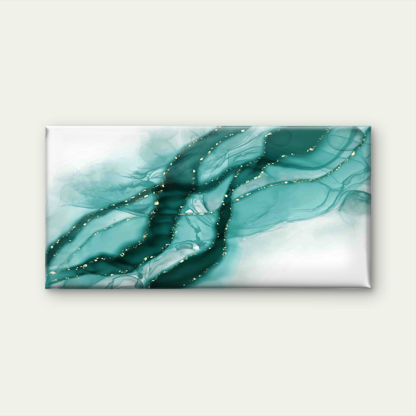 Pastel Cyan Mint Liquid Marble Wall Art Canvas Office Home Room Framed 120x60cm