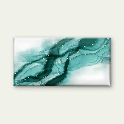 Pastel Cyan Mint Liquid Marble Wall Art Canvas Office Home Room Framed 120x60cm