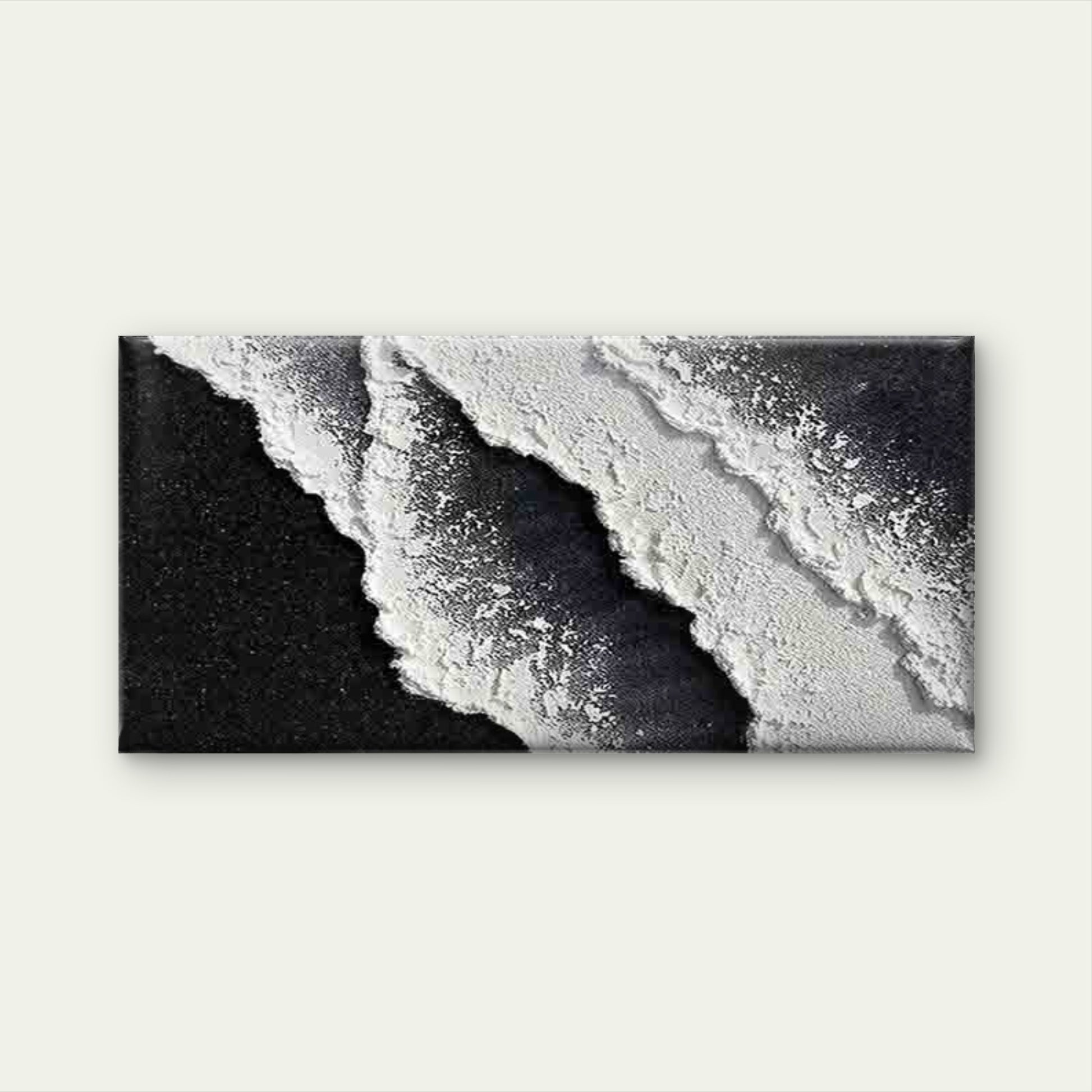Abstract Black and White Ocean Wall Art Canvas Office Home Room Framed 120x60cm - Bella Home Decor