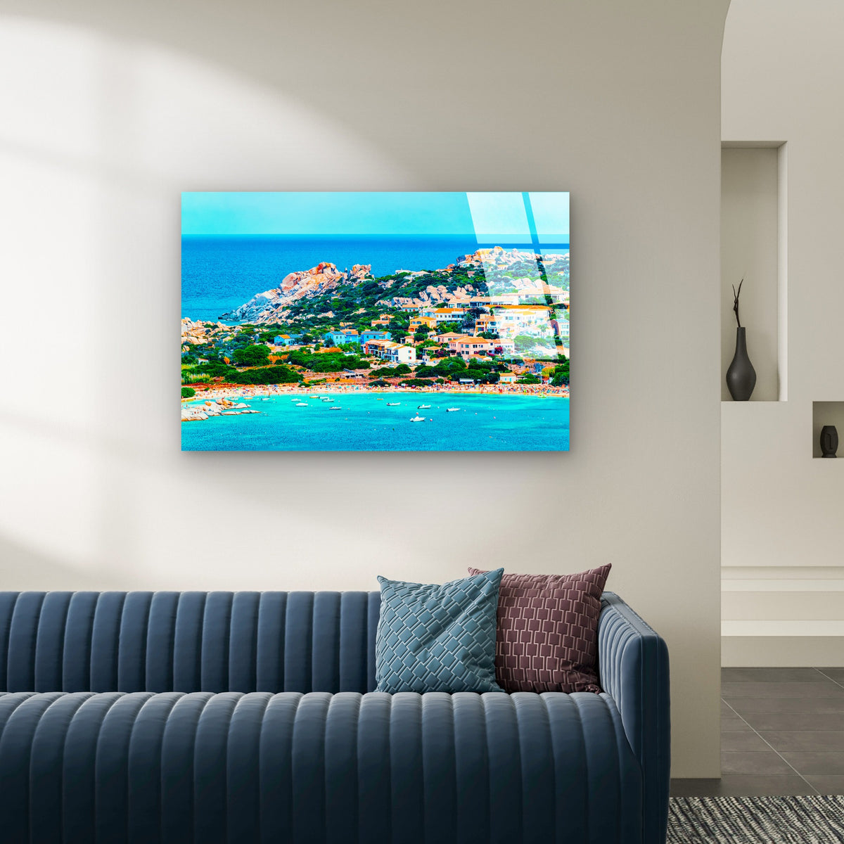 Mediterranean Coastal Beach Glass Printing Wall Art Australian Made Quality
