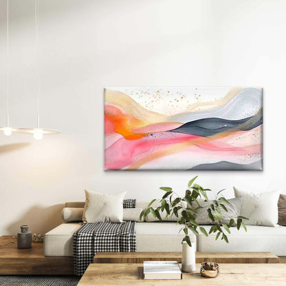 Featuring a Fluid Wave Pattern Wall Art Canvas Office Home Room Framed 120x60cm