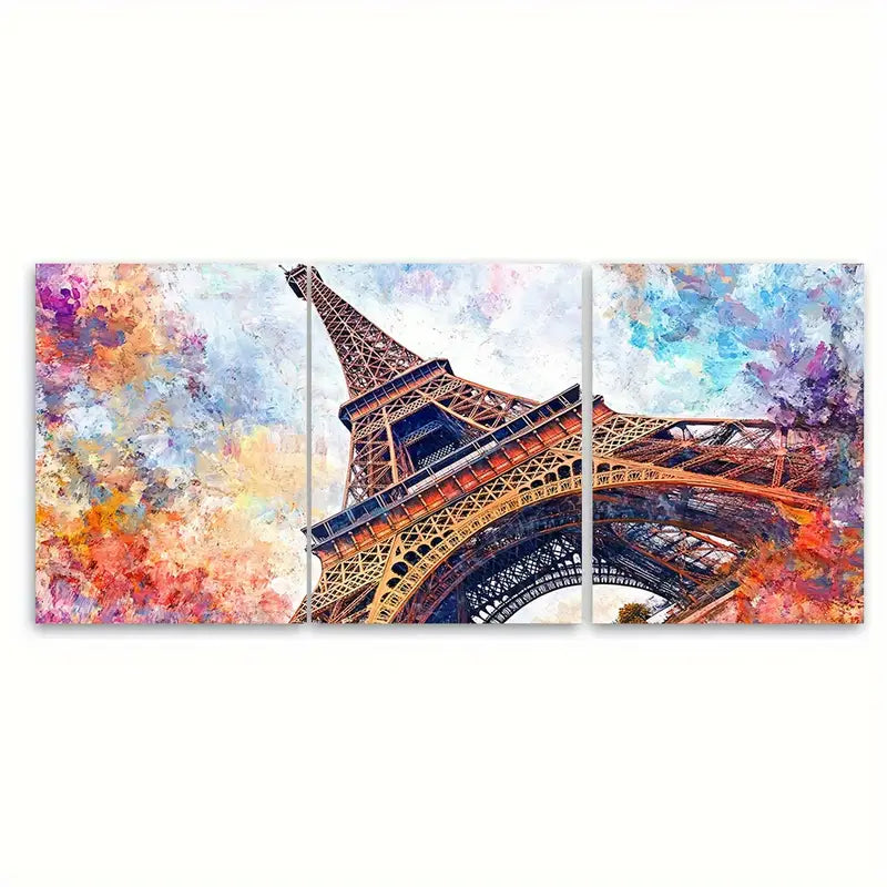 3pcs Paris Eiffel Tower Travel Print France Wall Art Set Canvas Framed 40x60cm - High Quality Print 100% Australian Made Wall Canvas Ready to Hang