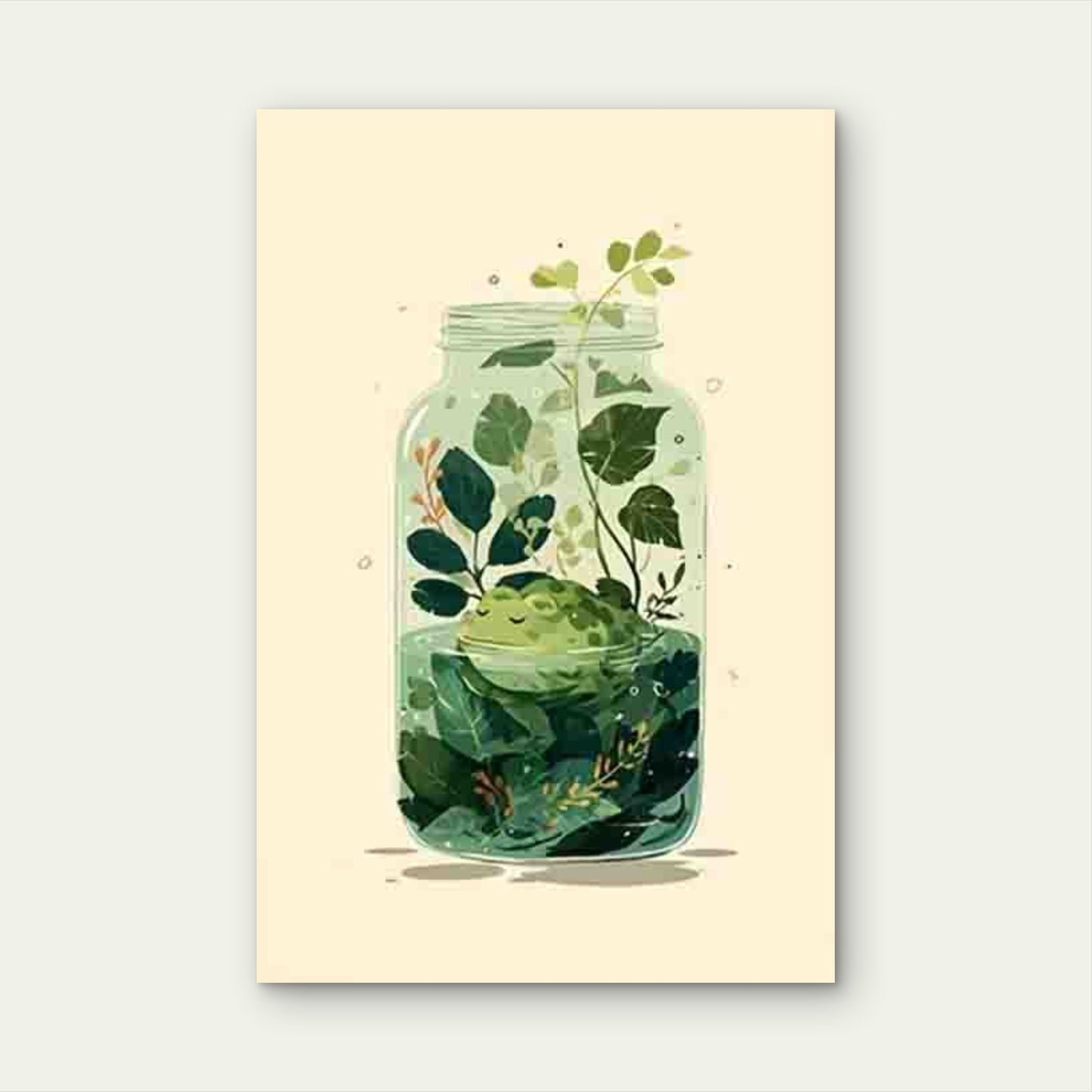 Frog Sanctuary in Bottle 60x90cm Metal Print Ready to Hang