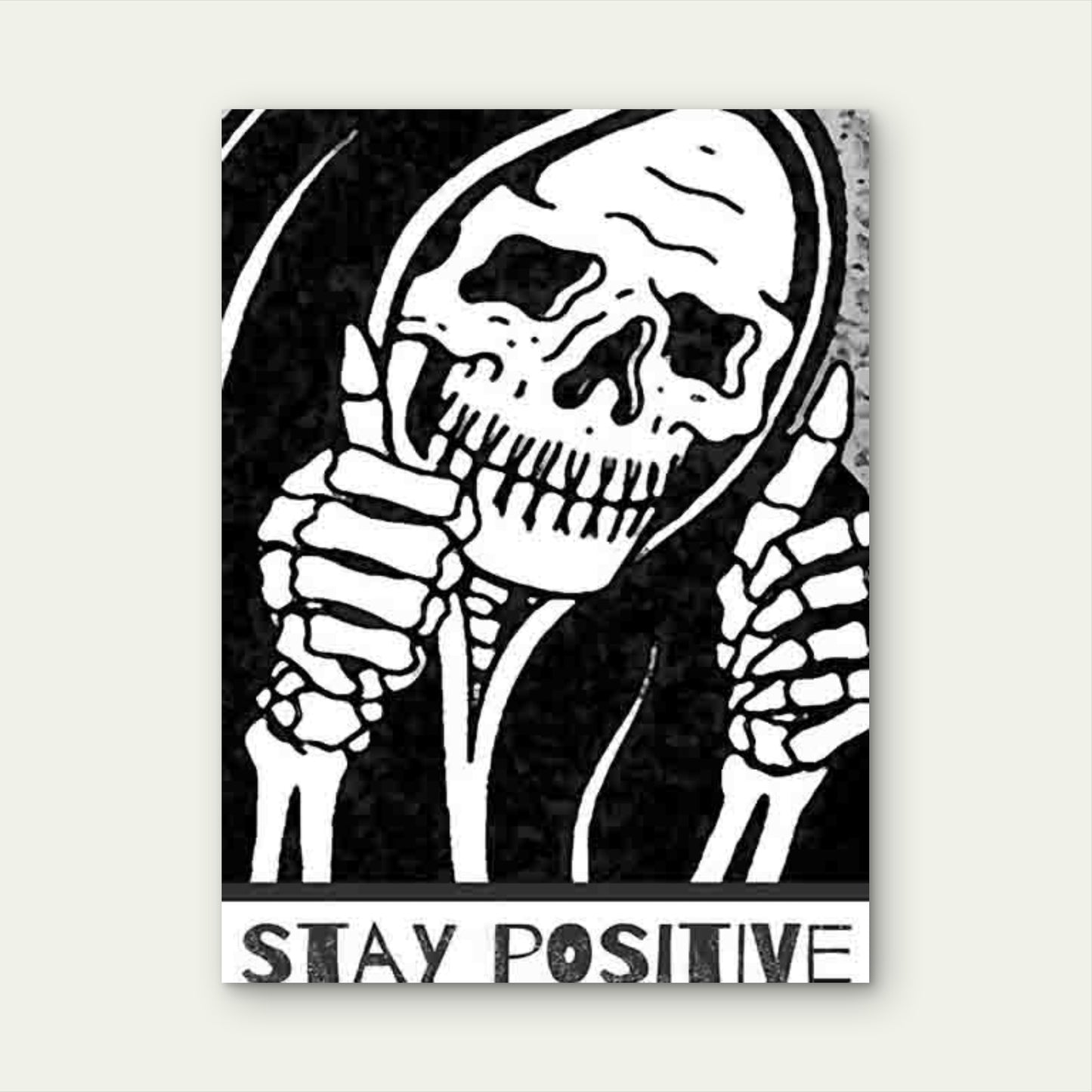 Stay Positive Skull Sign Metal Print Ready to Hang - Bella Home Decor