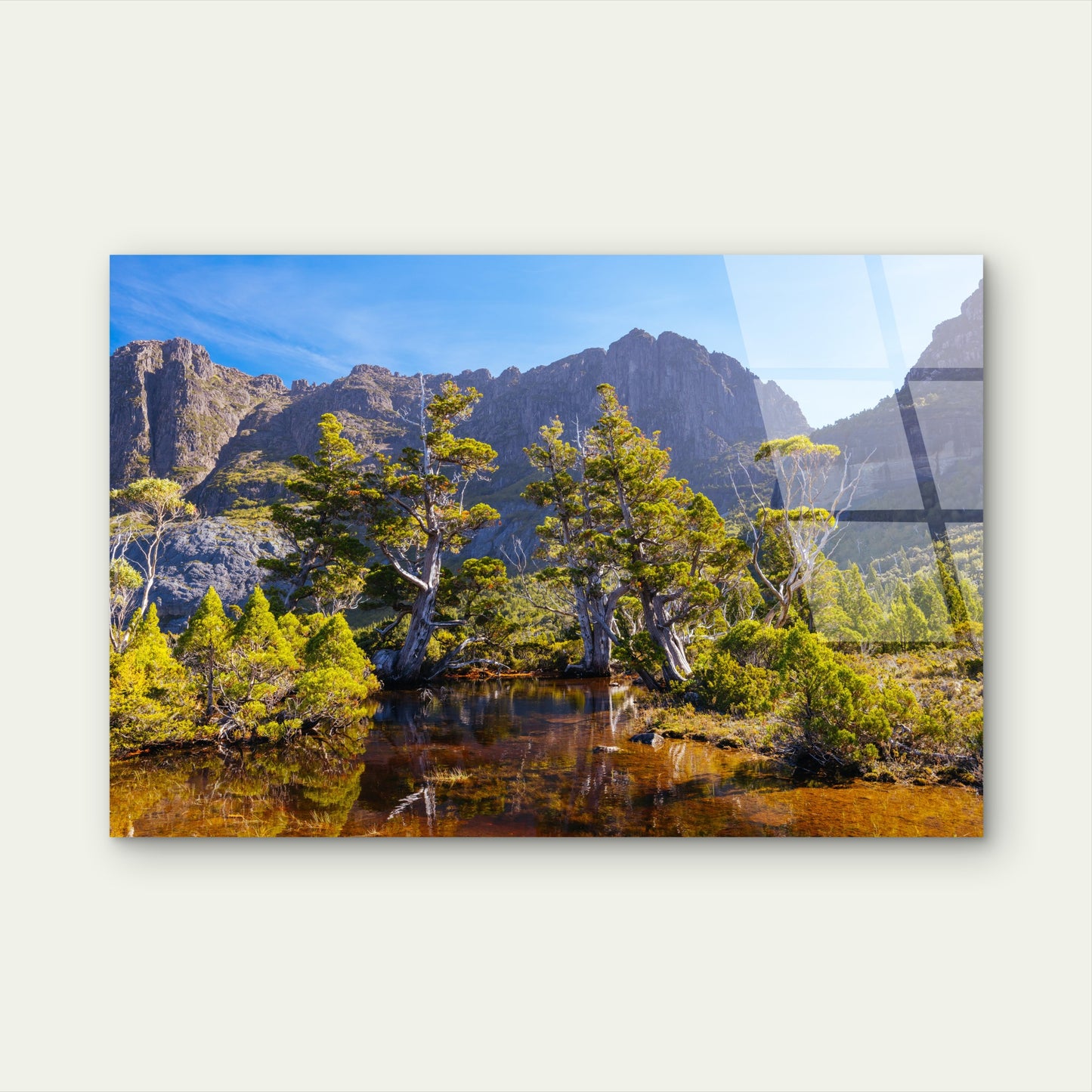 Cradle Mountain Tasmania Artists Pool Acrylic Glass Printing Wall Art Australian Made Quality