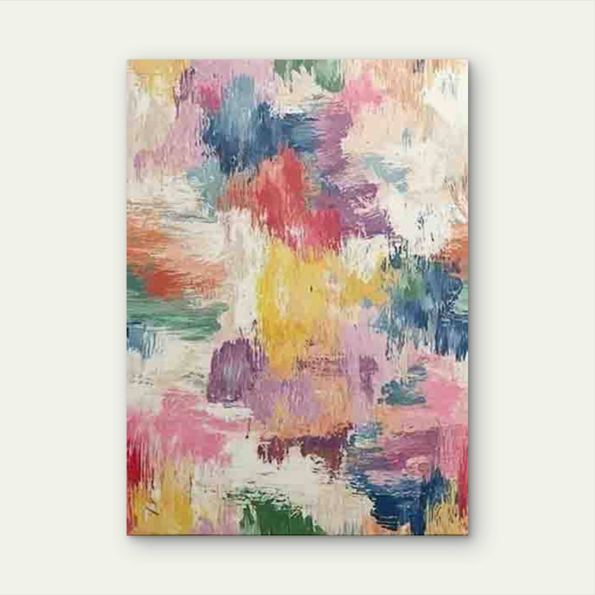 Colorful Brushstroke Painting with Textured Strokes 60x90cm Metal Print Ready to Hang - Bella Home Decor