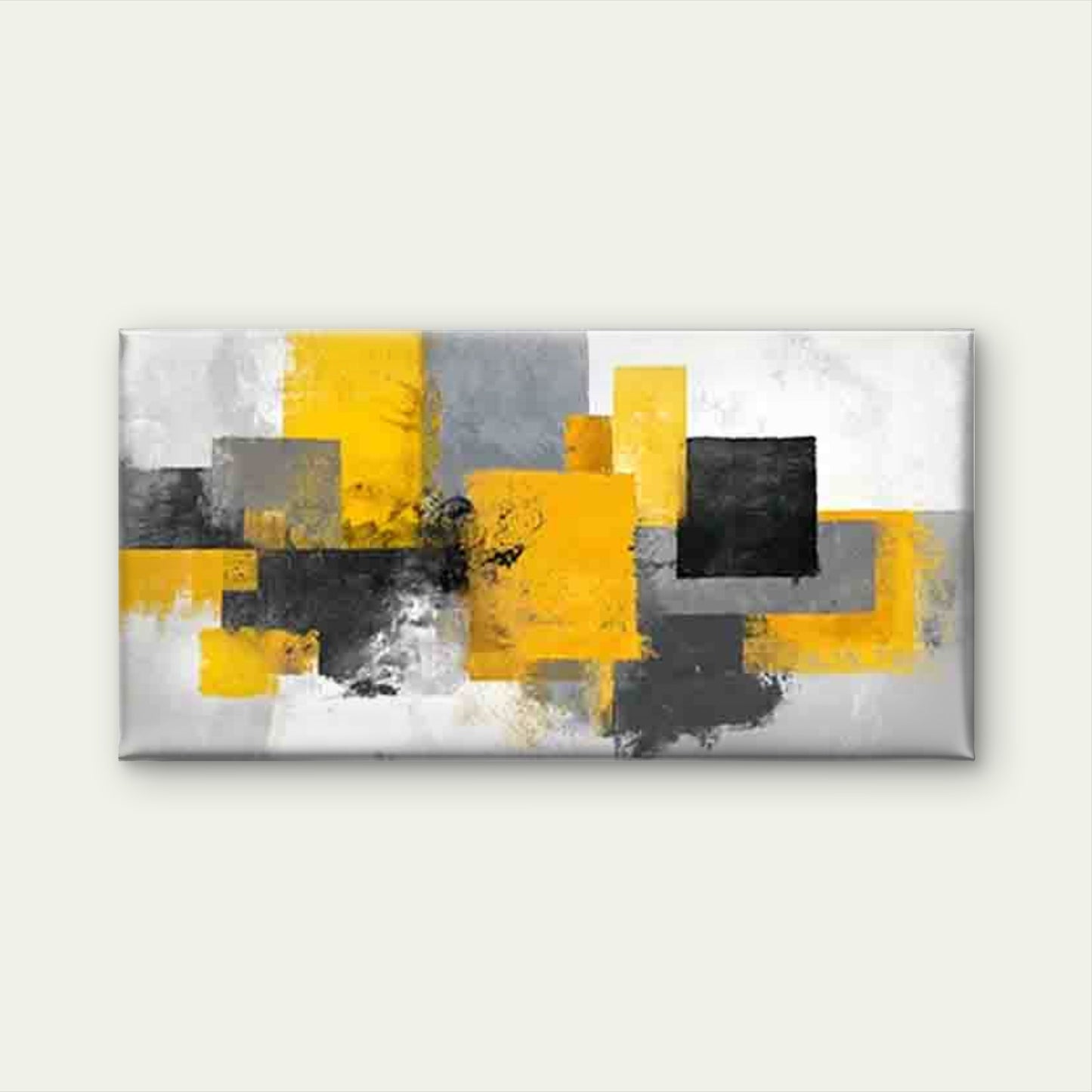 Urban Geometry Art in Yellow Wall Art Canvas Office Home Room Framed 120x60cm - Bella Home Decor