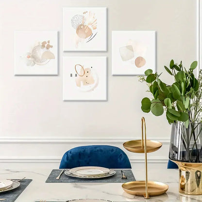 4pcs Geometry Canvas Print, Interleaved Overlap   Wall Art Canvas Framed