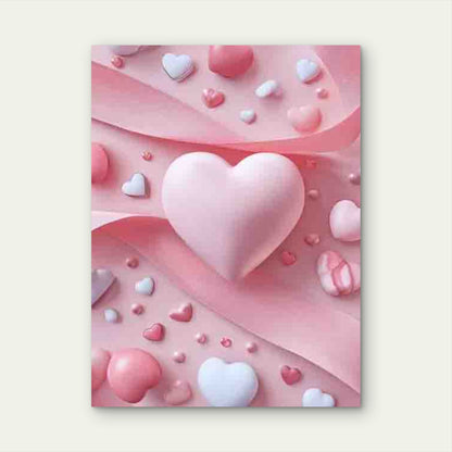 Pink Ribbon Screensaver, Romantic Design Metal Print Ready to Hang