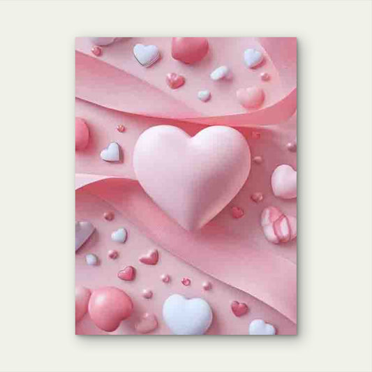 Pink Ribbon Screensaver, Romantic Design Metal Print Ready to Hang