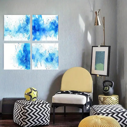 4pcs vintage style Blue wate BW Wall Art Canvas Framed