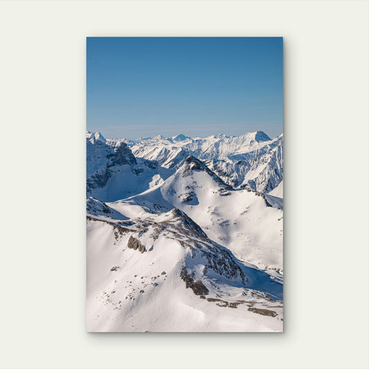 Snowy Alps Mountain Winter Peaks 40x60cm Metal Print Ready to Hang