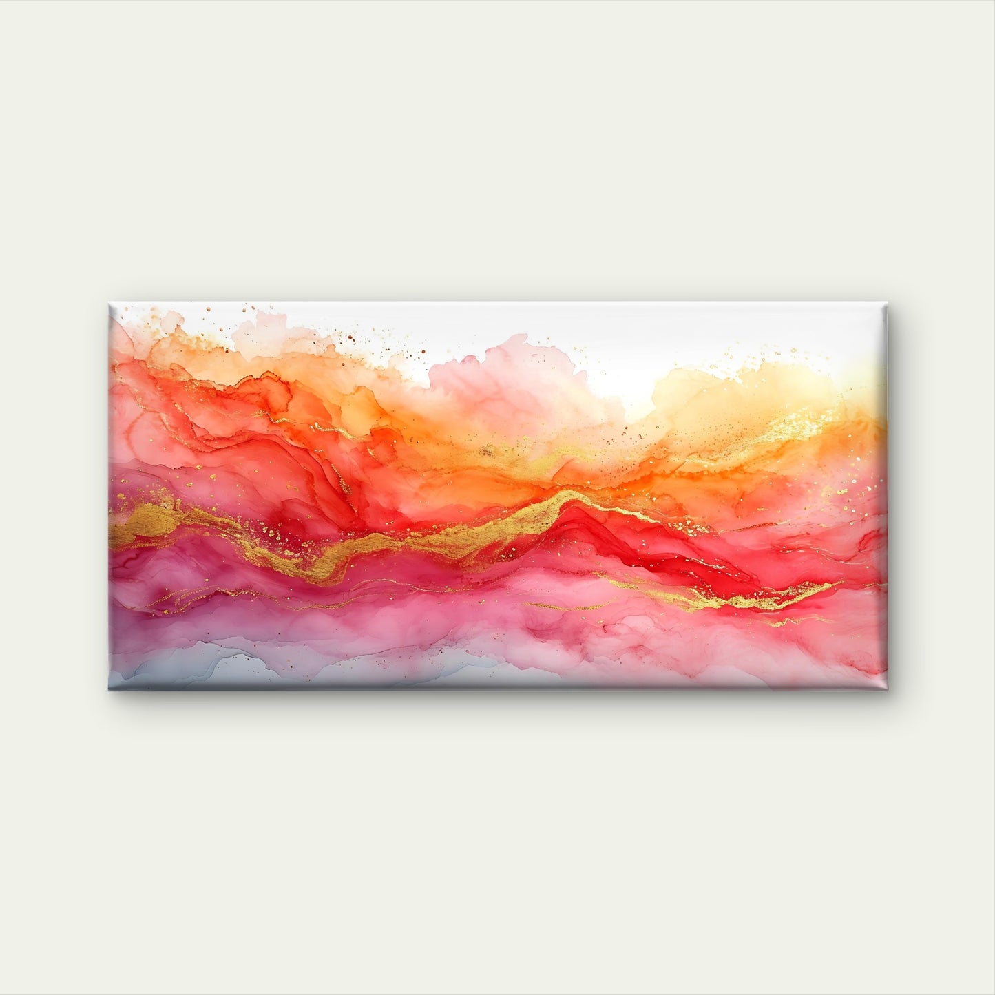 Golden Veins Crimson Sky Wall Art Canvas Office Home Room Framed 120x60cm